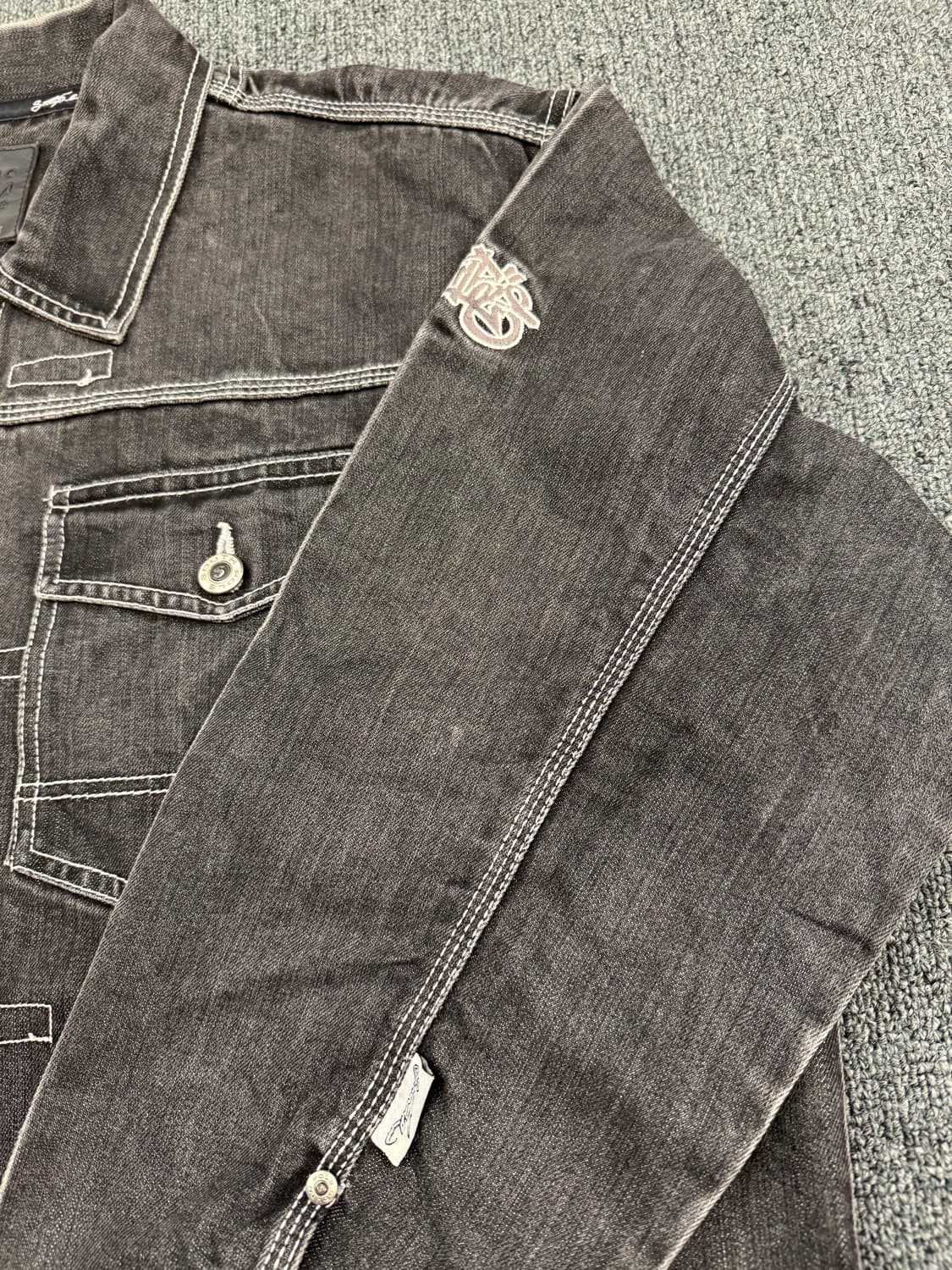 사우스폴 빈티지 흑청 데님자켓 상품이미지3