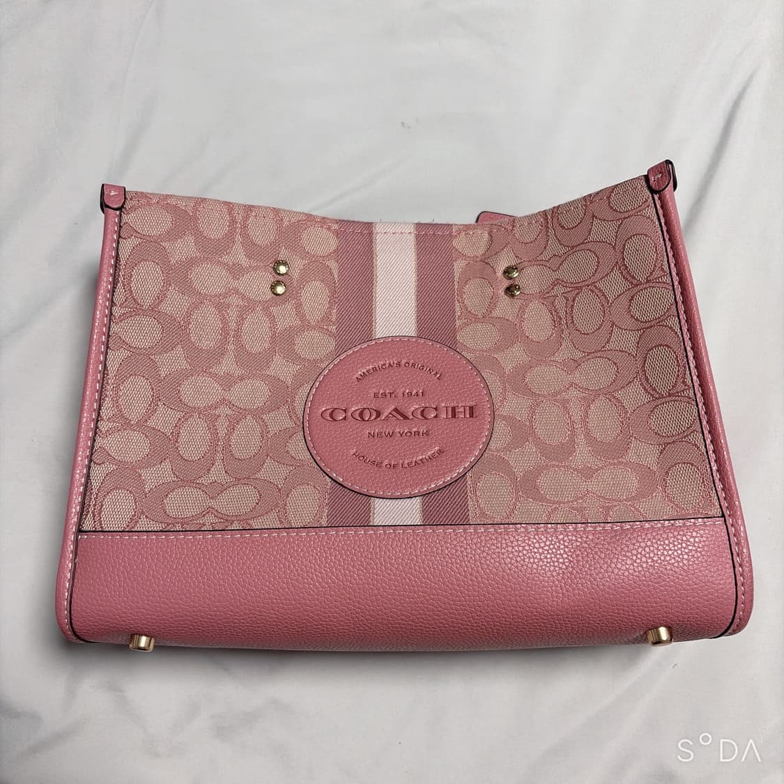 코치 핑크 시그니처 캔버스 토트겸 크로스백 상품이미지1
