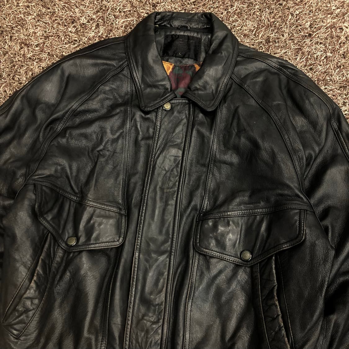 빈티지 리얼레더 봄버 가죽 레더 자켓 상품이미지2
