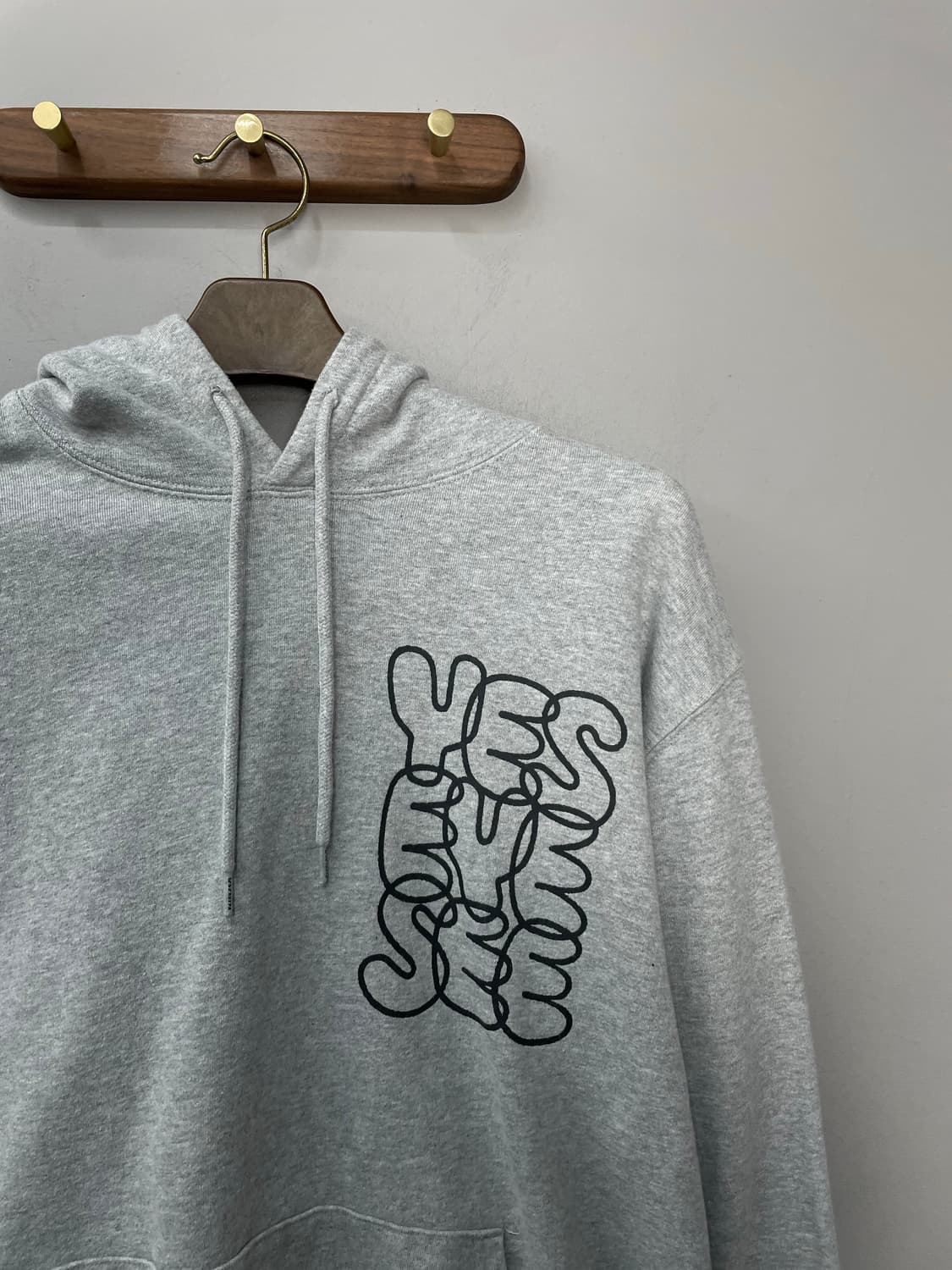 예스아이씨 베이직로고 그레이 후드티 H1817 상품이미지4