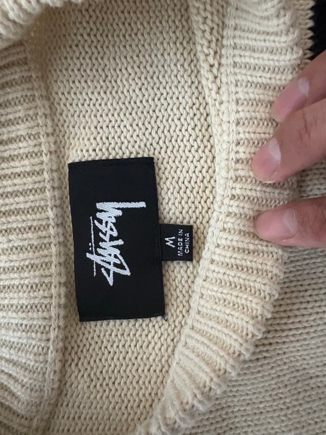 스투시 컬리 s 스웨터 네추럴 상품이미지2