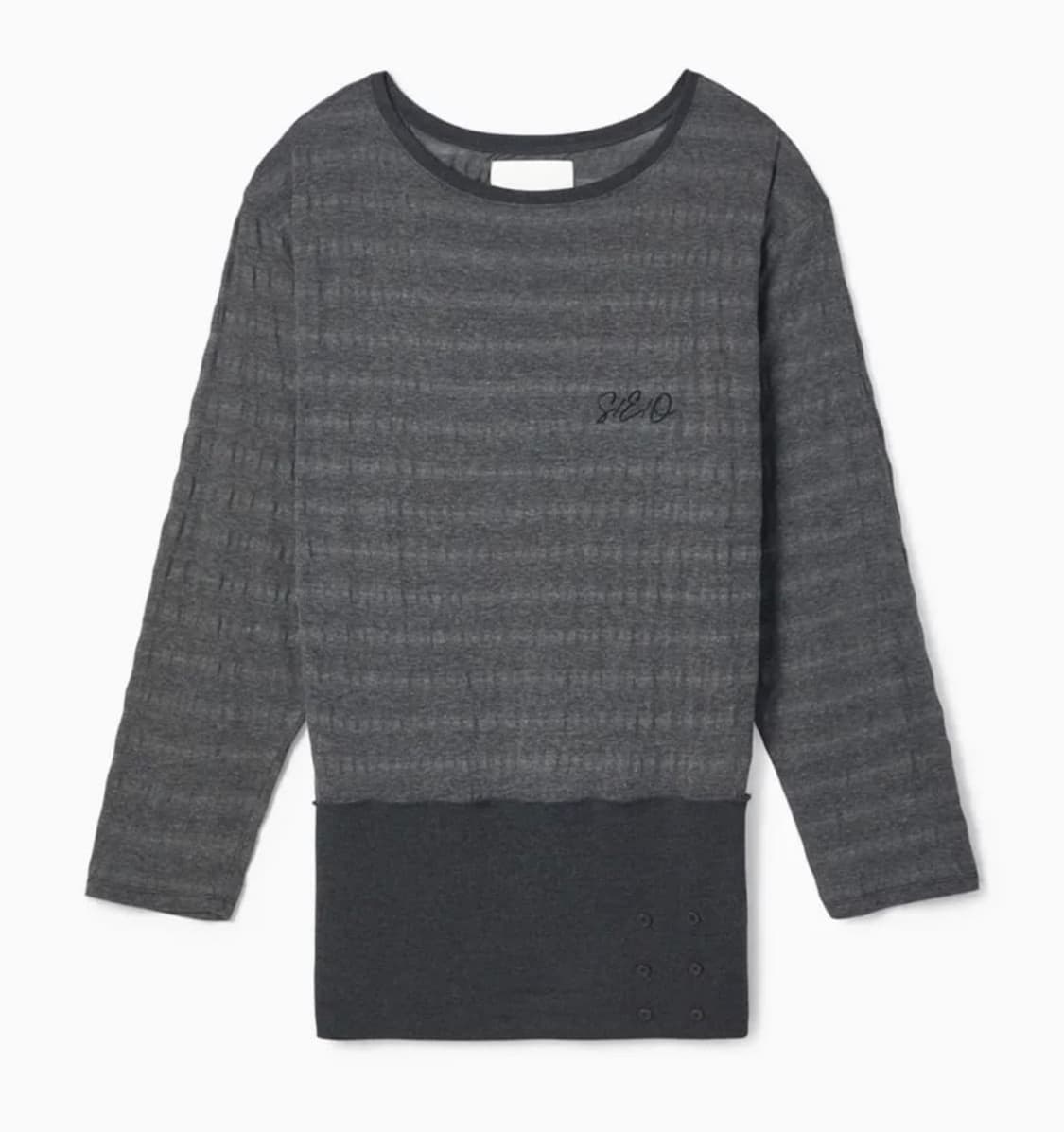 SEO RIBBED HEM OFF-SHOULDER TOP CHARCOAL 상품이미지3