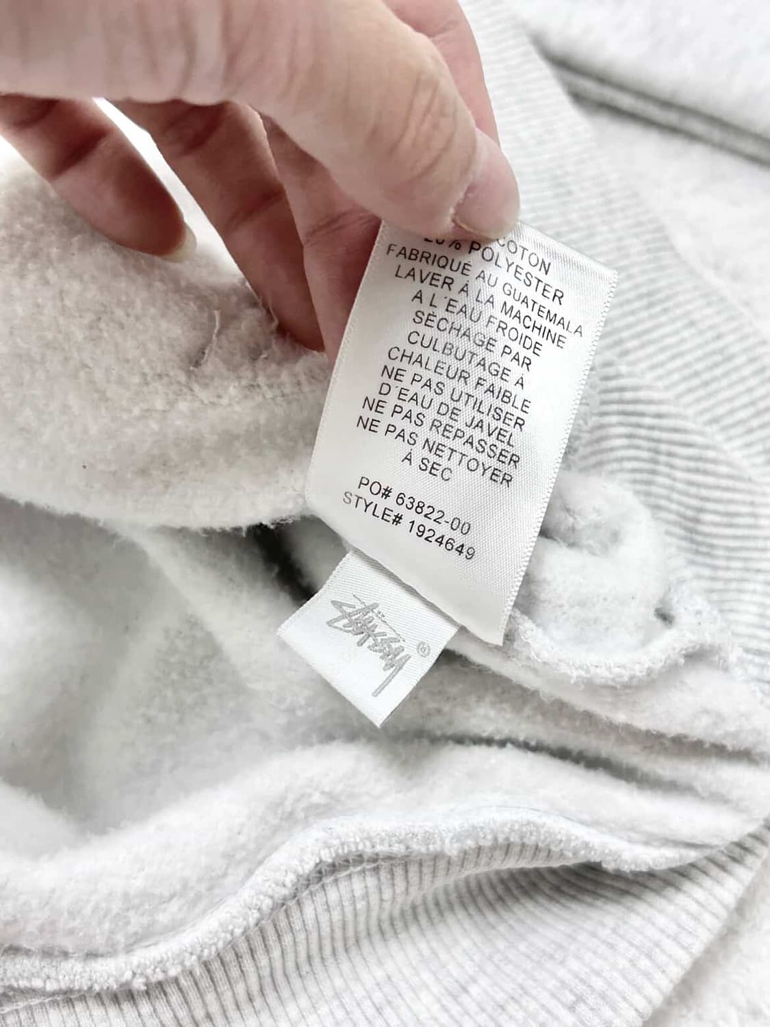 스투시 빅로고 멜란지그레이 후드 상품이미지9