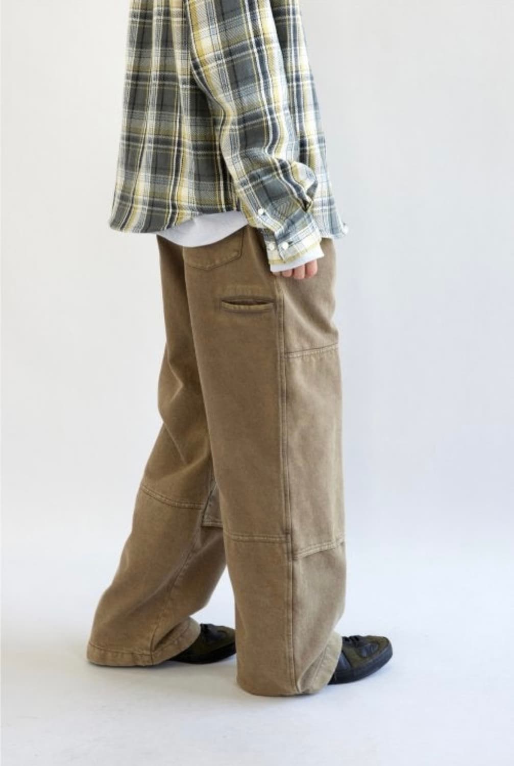 해칭룸 더블니 워크팬츠 워시드 베이지 상품이미지5