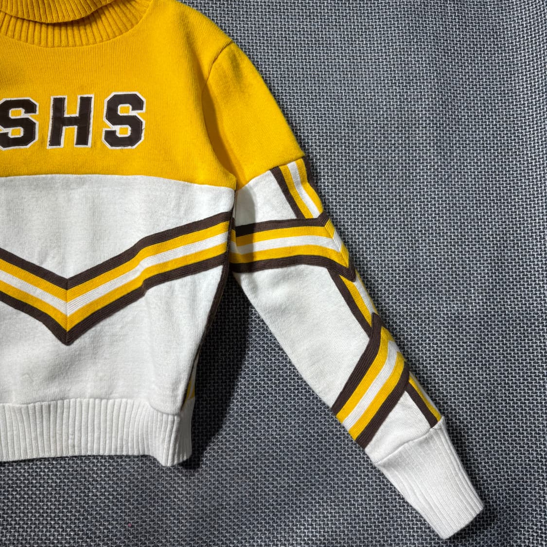 80s 빈티지 목폴라 니트 옐로 ( 100/OLD-8321 ) 상품이미지3