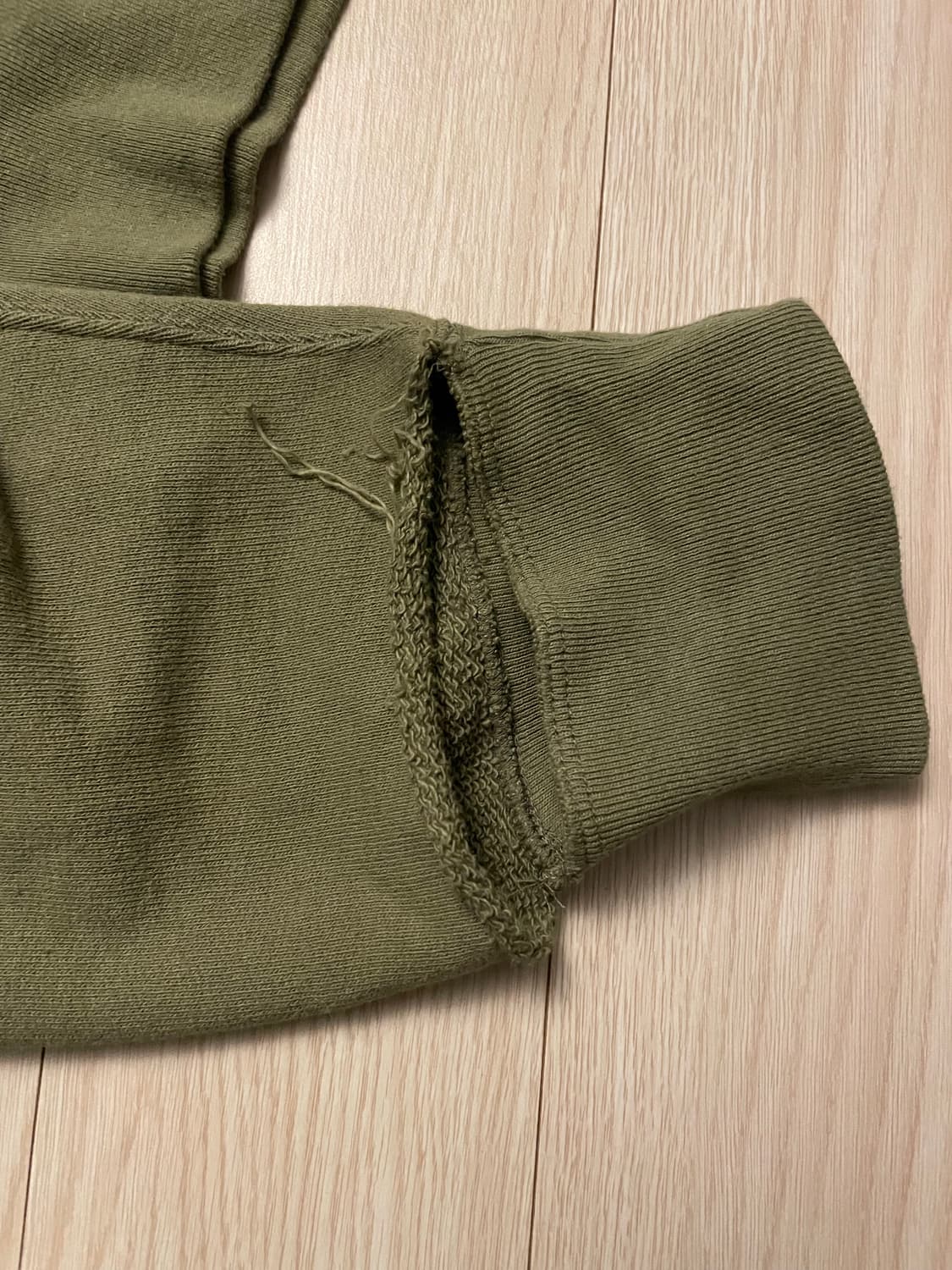 [2] 언유즈드 데미지 후드티 올리브 상품이미지6