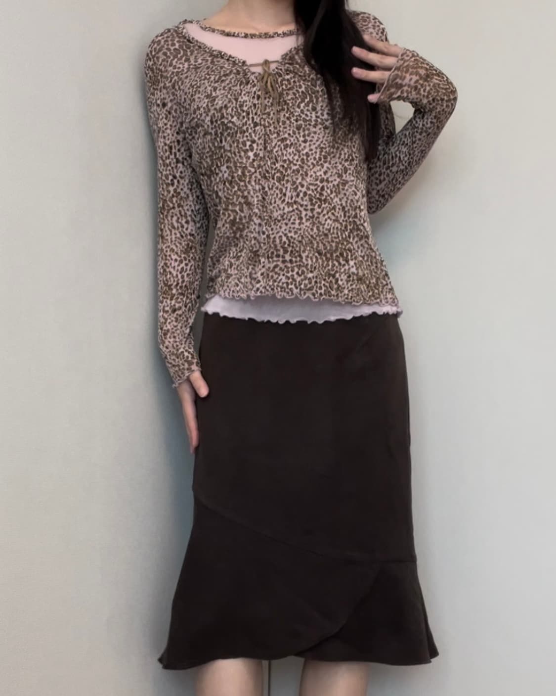 pink+brown hopi frill long sleeve 상품이미지3