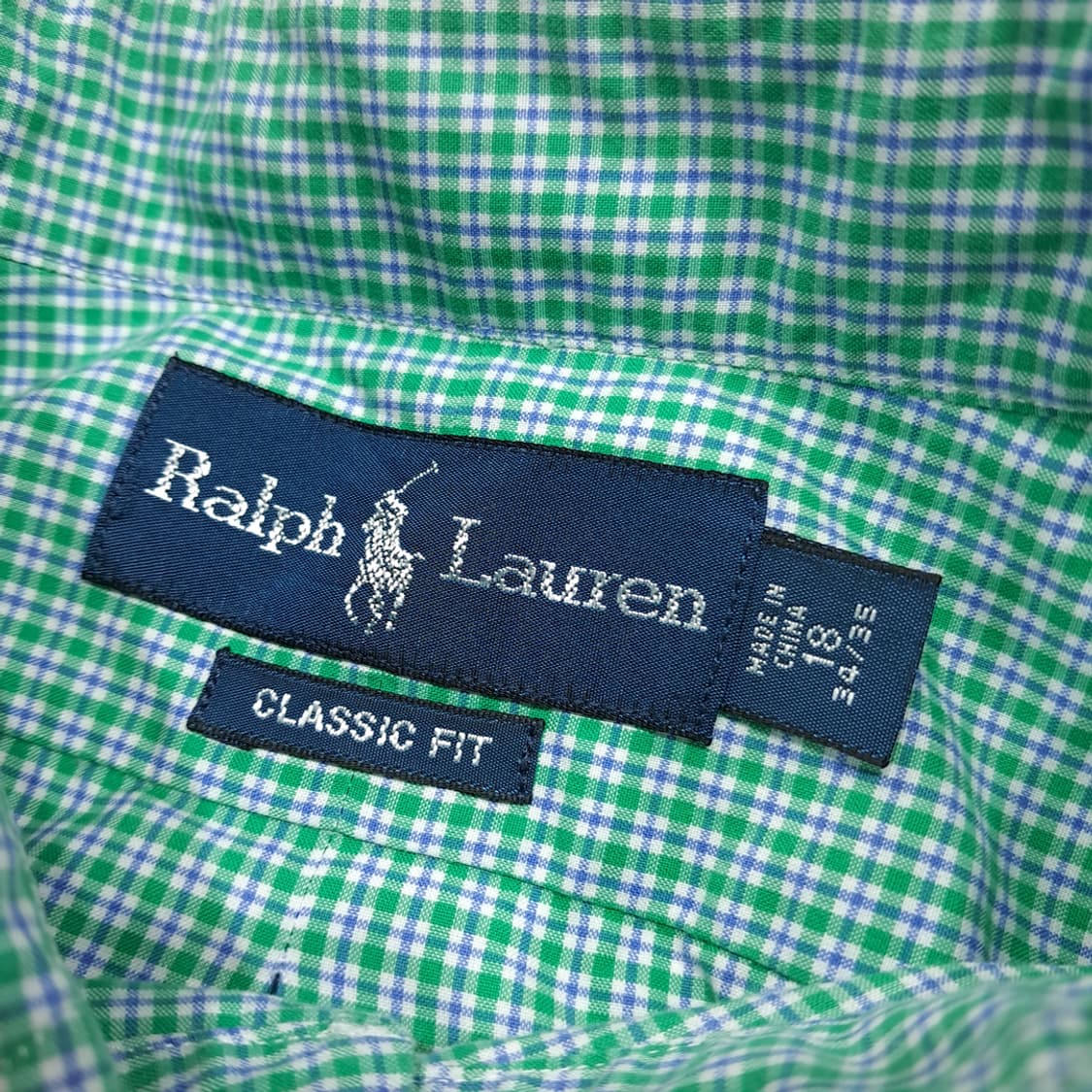 CL979 2XL 폴로 90s 클래식핏 그린 마이크로체크 셔츠 남방 상품이미지3