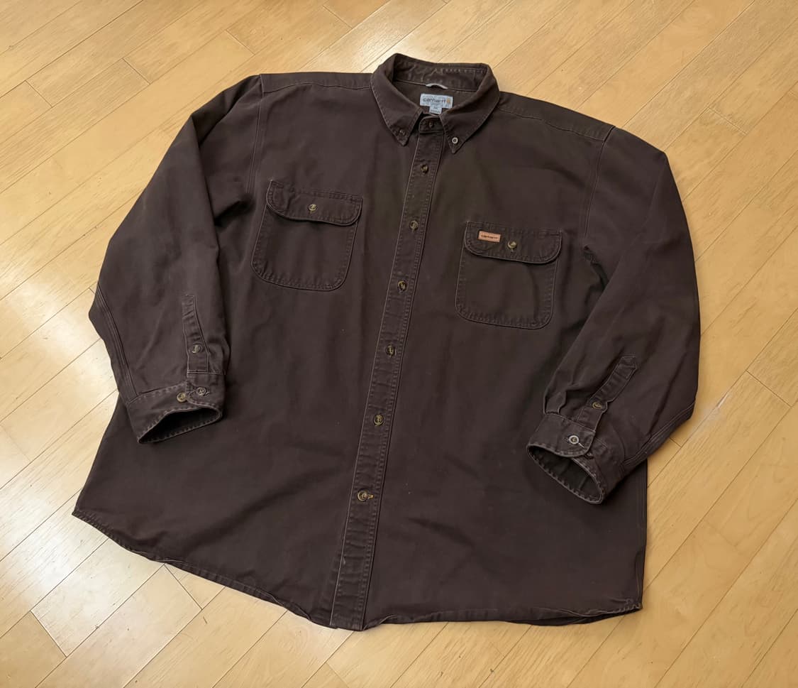 [칼하트] S09 캔버스 워크셔츠 다크 브라운 2XL (오버핏/자켓대용) 상품이미지3