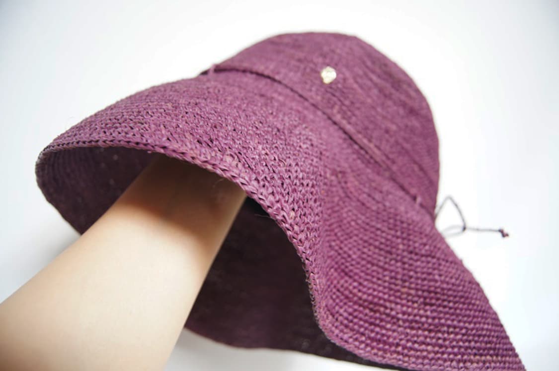 헬렌카민스키 라피아 모자 퍼플 상품이미지2