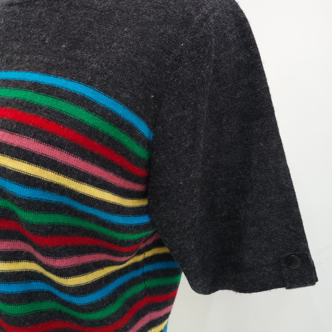 울혼방 멀티스트라이프 겨울 반팔 니트 상품이미지5