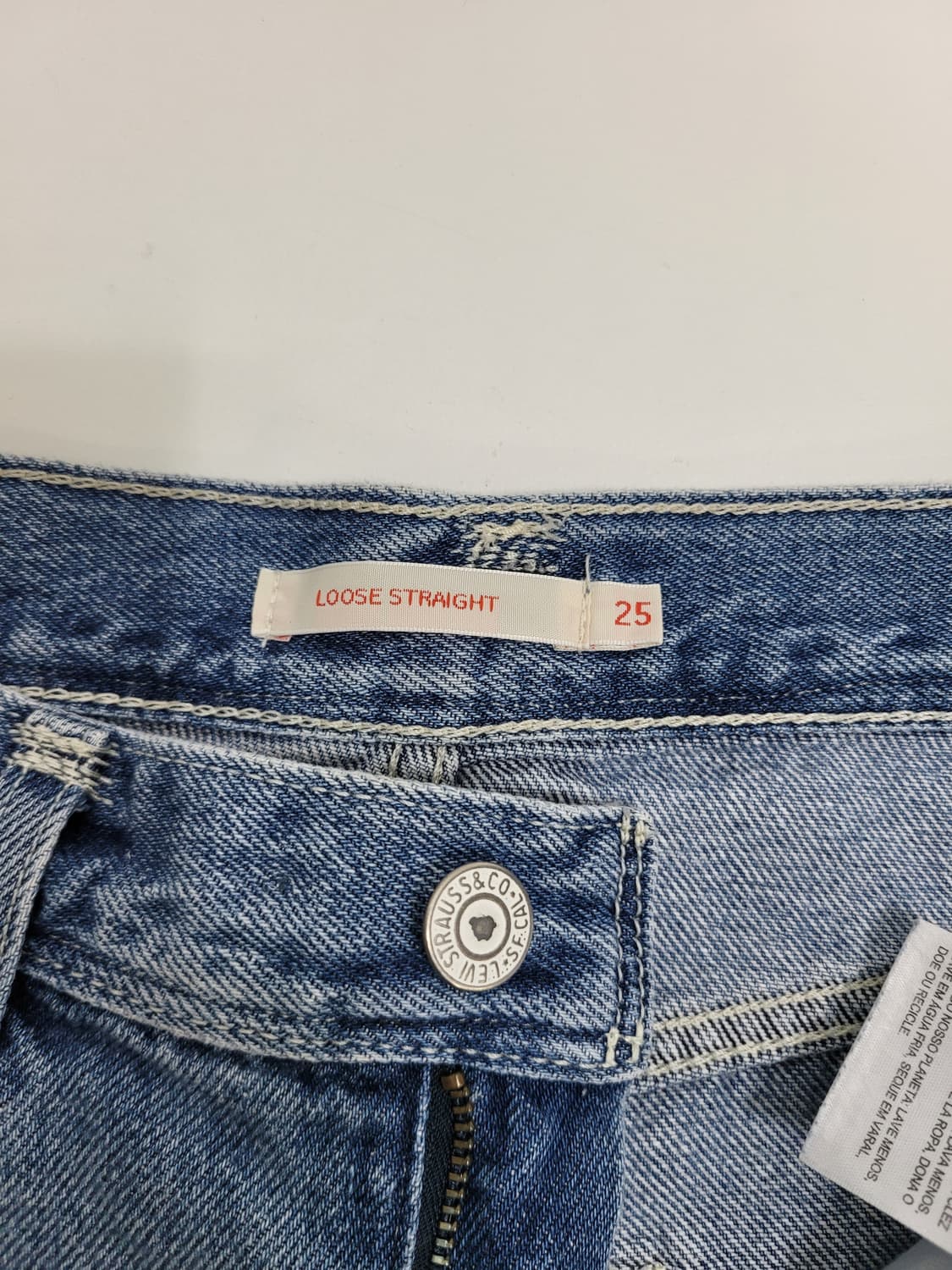 리바이스 레드탭 루즈 스트레이트 데님 청바지 / 여 25  연청 상품이미지8