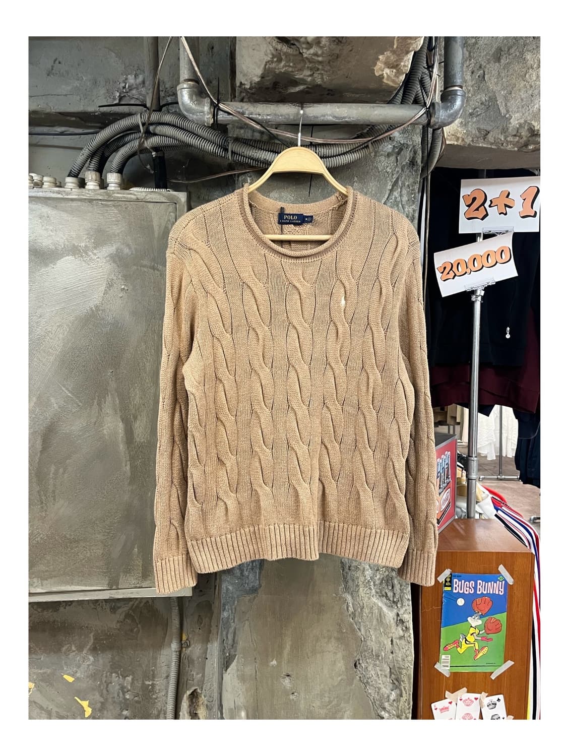 폴로 랄프로렌 트임 꽈배기 니트 베이지 M #csz3670 상품이미지1