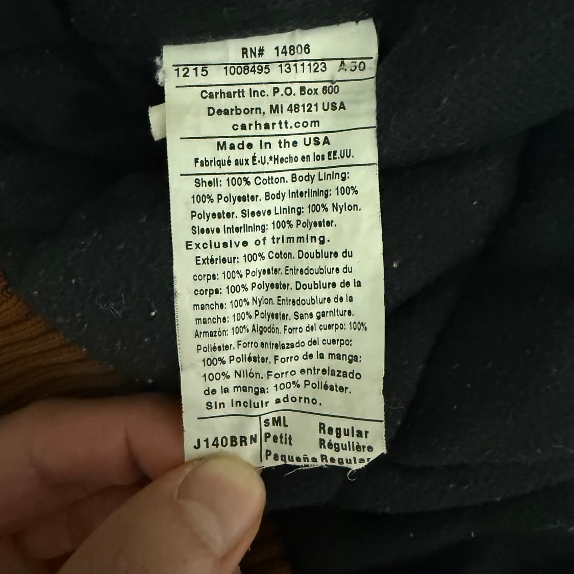 칼하트 j140 덕 액티브 자켓 브라운 S 상품이미지6