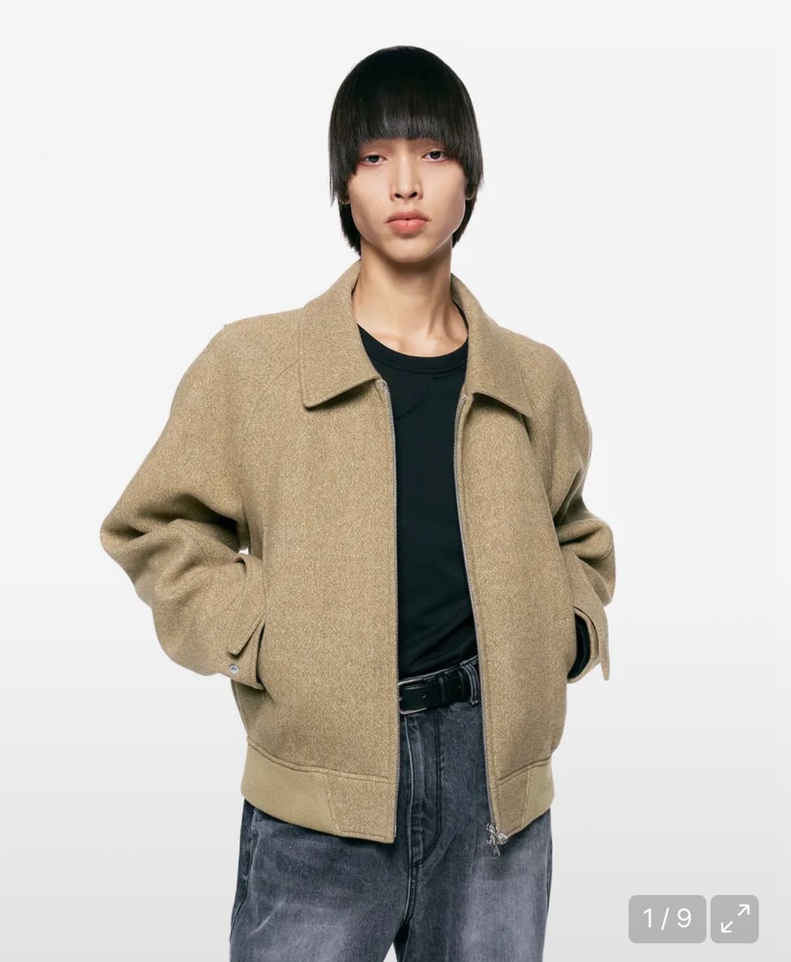 인사일런스 벌룬 크롭 울 블루종 상품이미지1