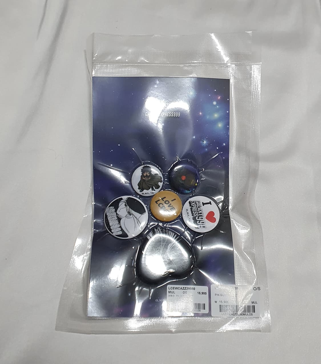 화이트 블랙 옐로우 LCDC 엘씨디씨티엠 은하철도999 핀 버튼세트  상품이미지3