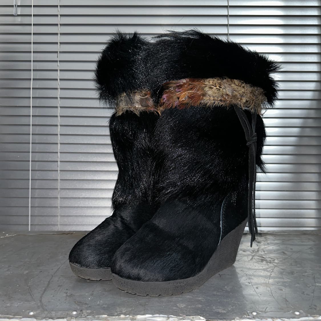 00s 베어파우 리얼 퍼 웨지 부츠 상품이미지2