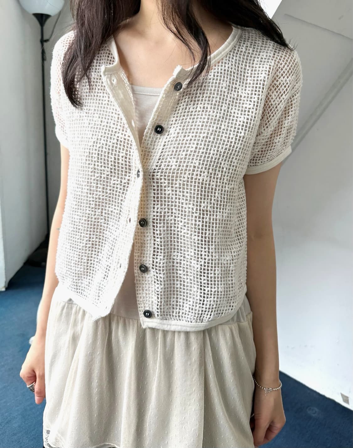 Loose gauge knit fabric cardigan top 상품이미지8