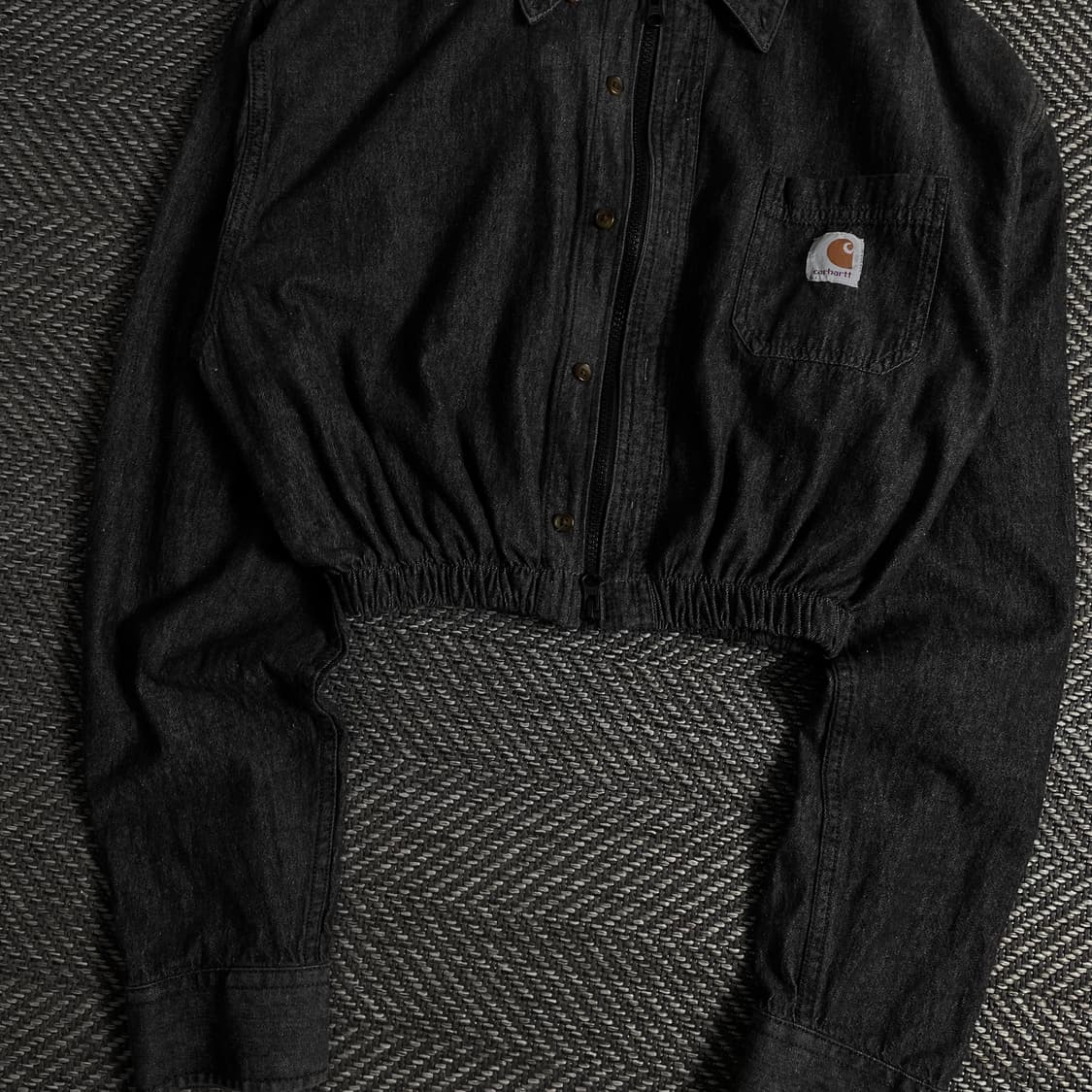 칼하트 크롭 리메이크 흑청 셔츠 자켓o 3550 상품이미지2