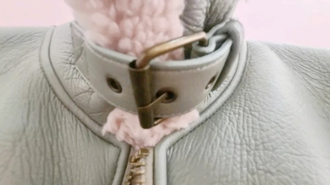 민트 색상오버핏 무스탕 베스트 상품이미지4