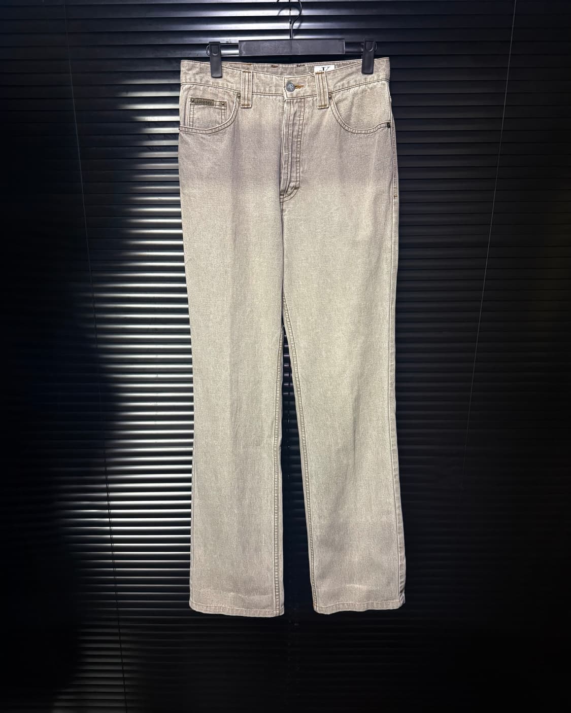 캘빈클라인 ck 스트라이프 샌드 베이지 워싱 데님 일자핏 워크 팬츠 28 상품이미지2