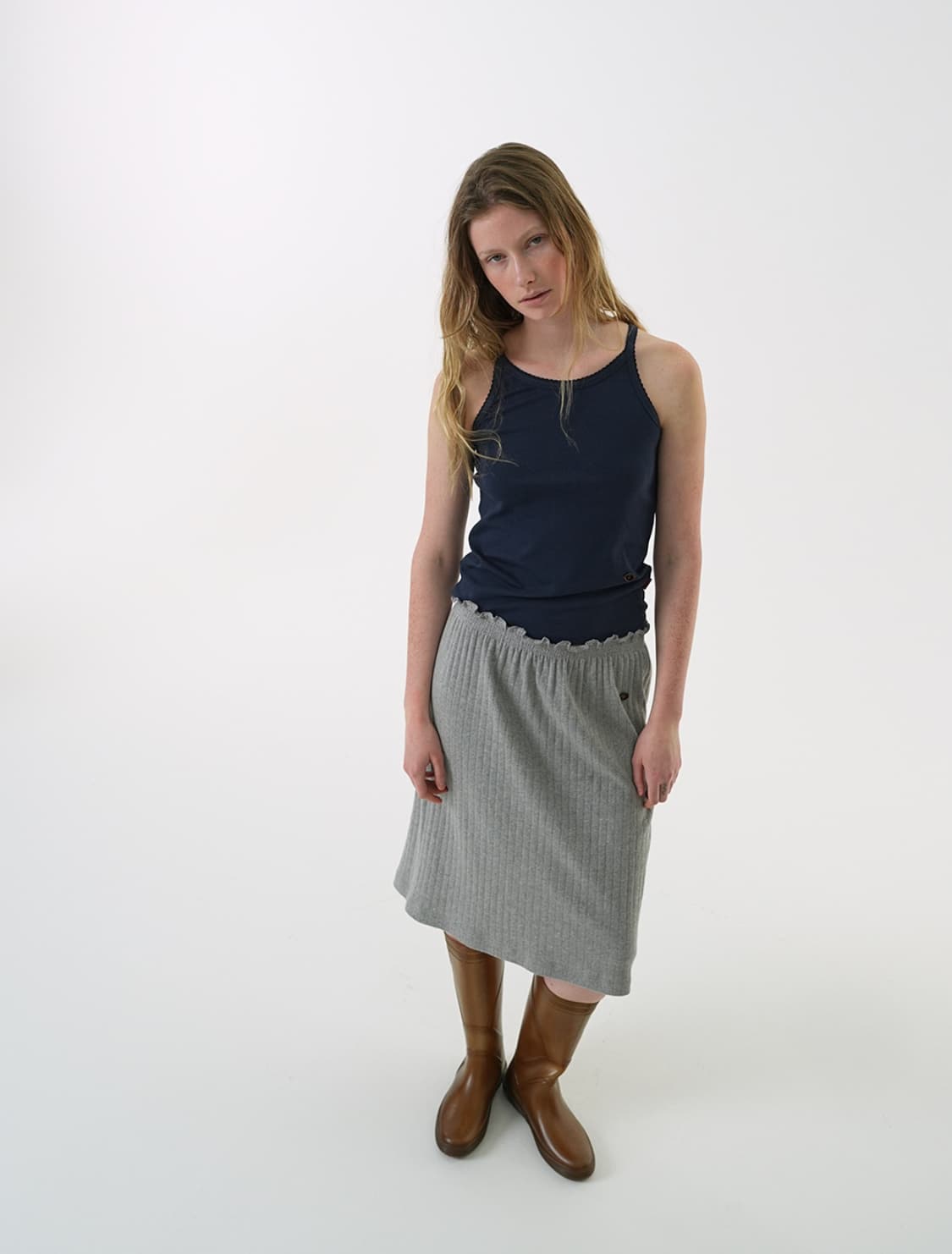 llldesignstudio 포인트텔 스모크 져지 스커트 상품이미지3