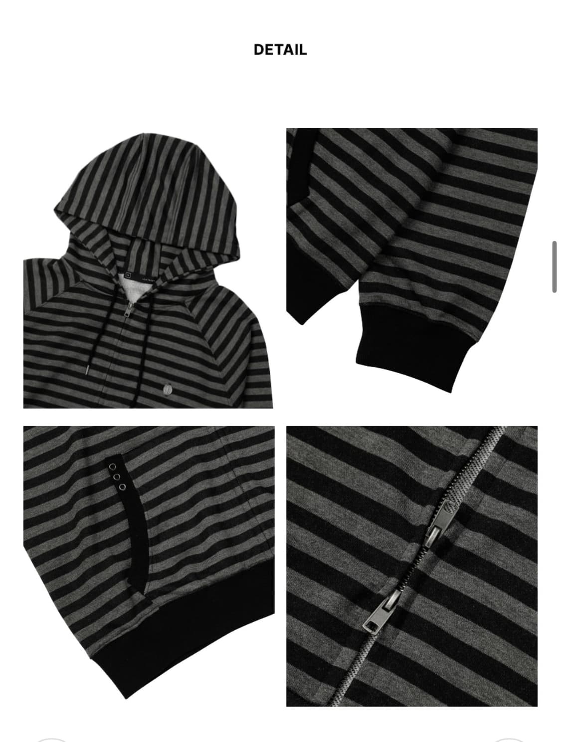 (L) 레더리 스트라이프 레글런 후디 [CHARCOAL] 판매 상품이미지9
