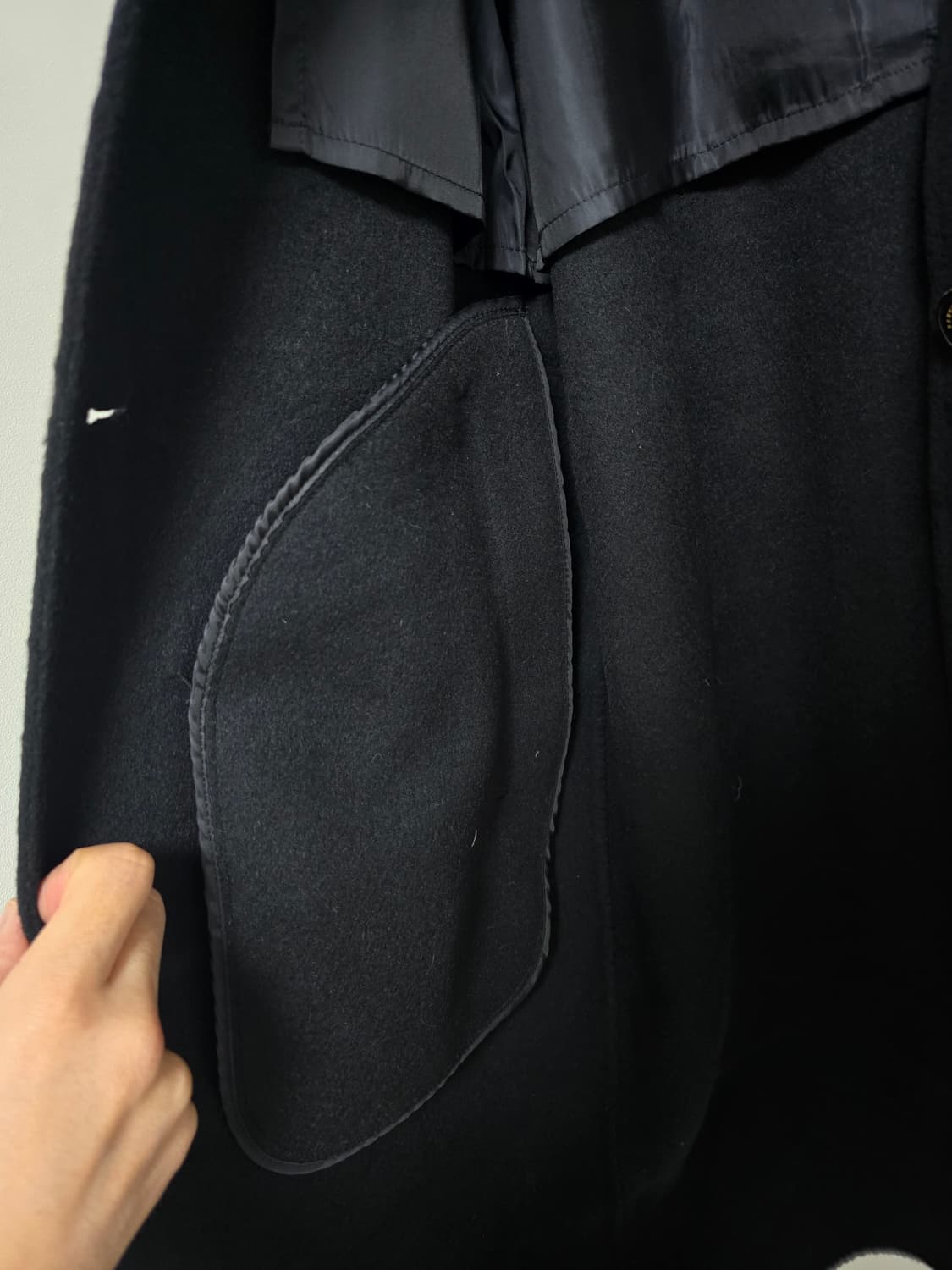 Sandro 캐시미어 60프로 블랙 롱 코트 빅사이즈 상품이미지3