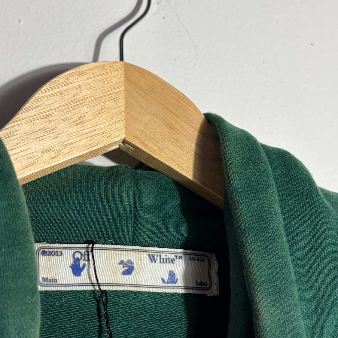 오프화이트 그린 후드티 (무료배송) 상품이미지3