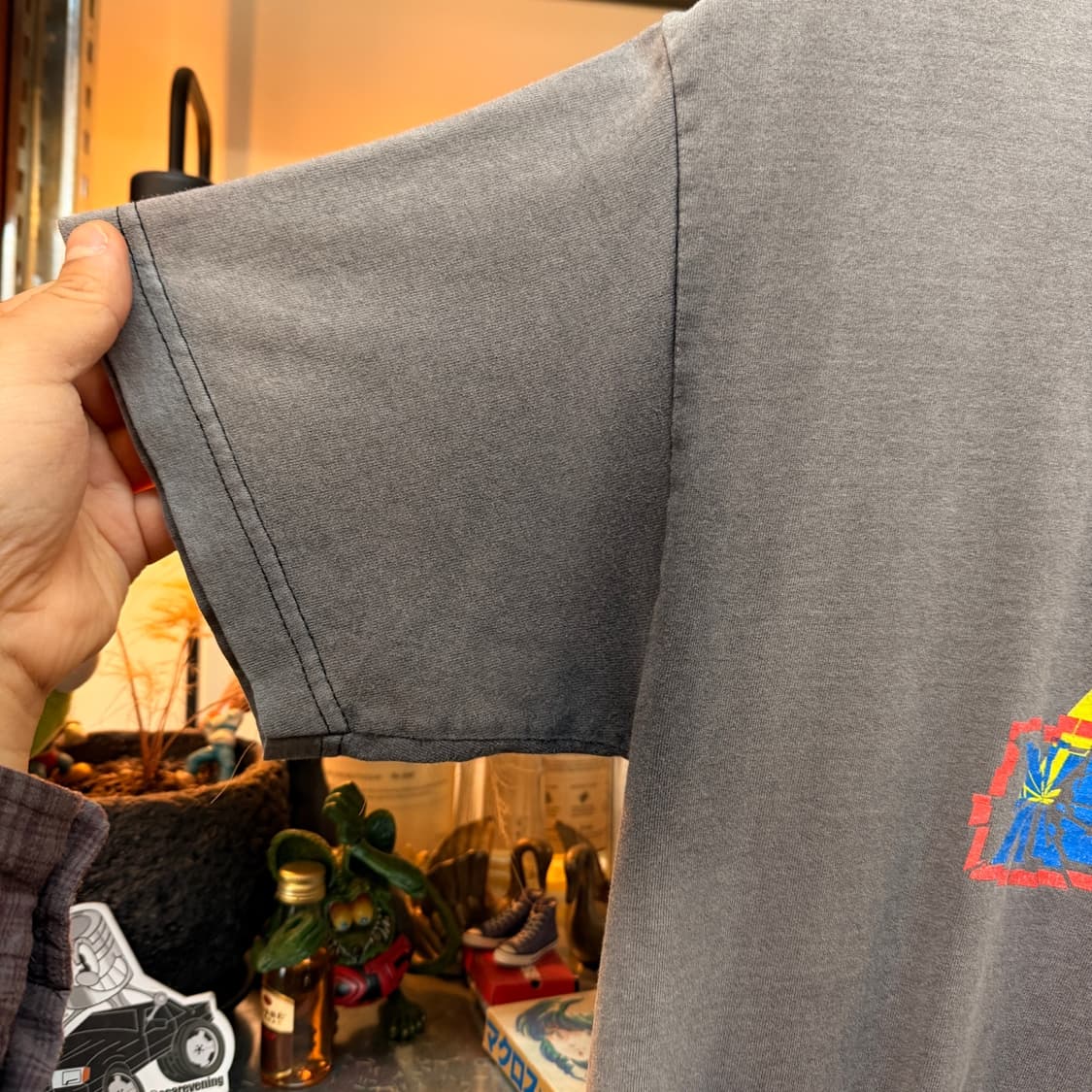 90 00S 엑스라지 하드 페이딩 데미지 빈티지 스트릿 티셔츠 S 상품이미지4