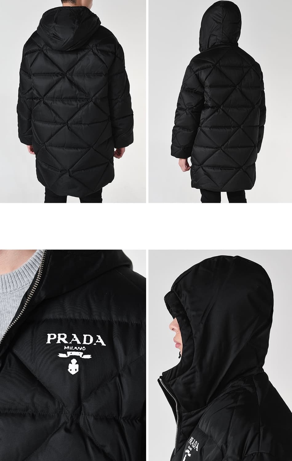 프라다 리나일론 롱패딩 블랙 M 상품이미지5