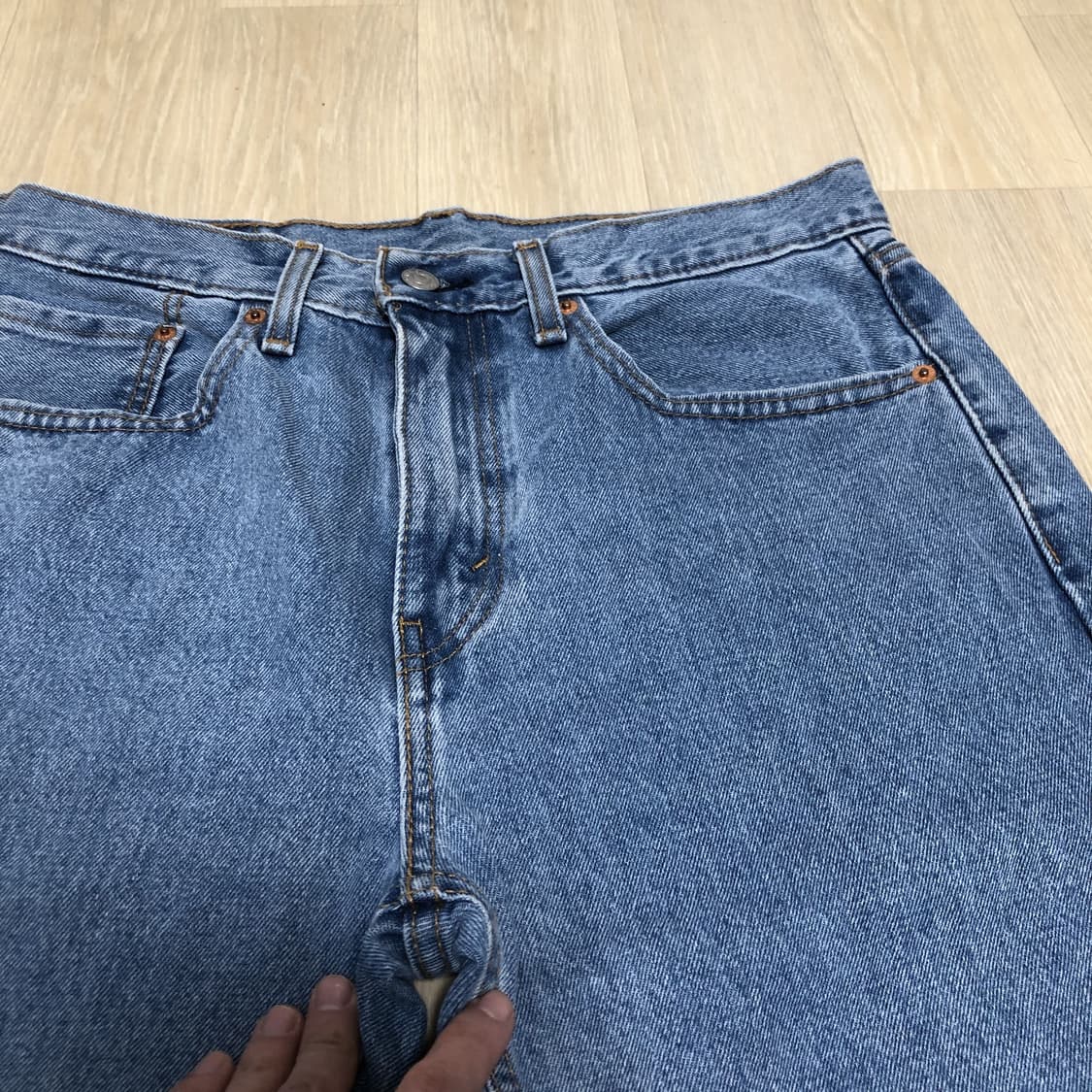 (31) 리바이스 Levi's 505 레귤러핏 연청 워시드 데님 상품이미지4