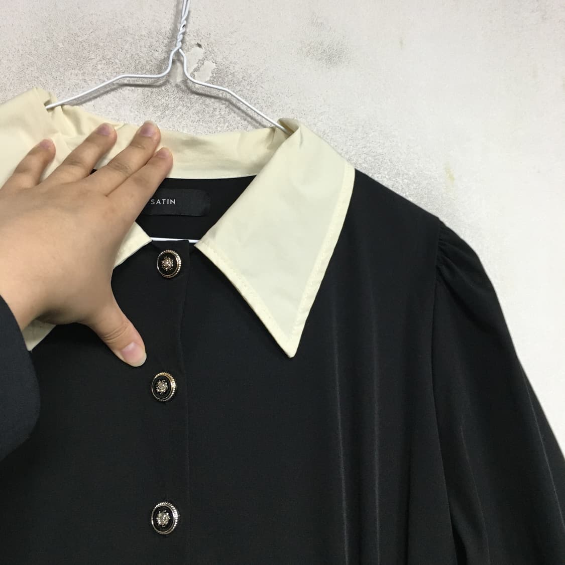 SATIN 샤틴 카라 플레어 원피스 55 상품이미지3