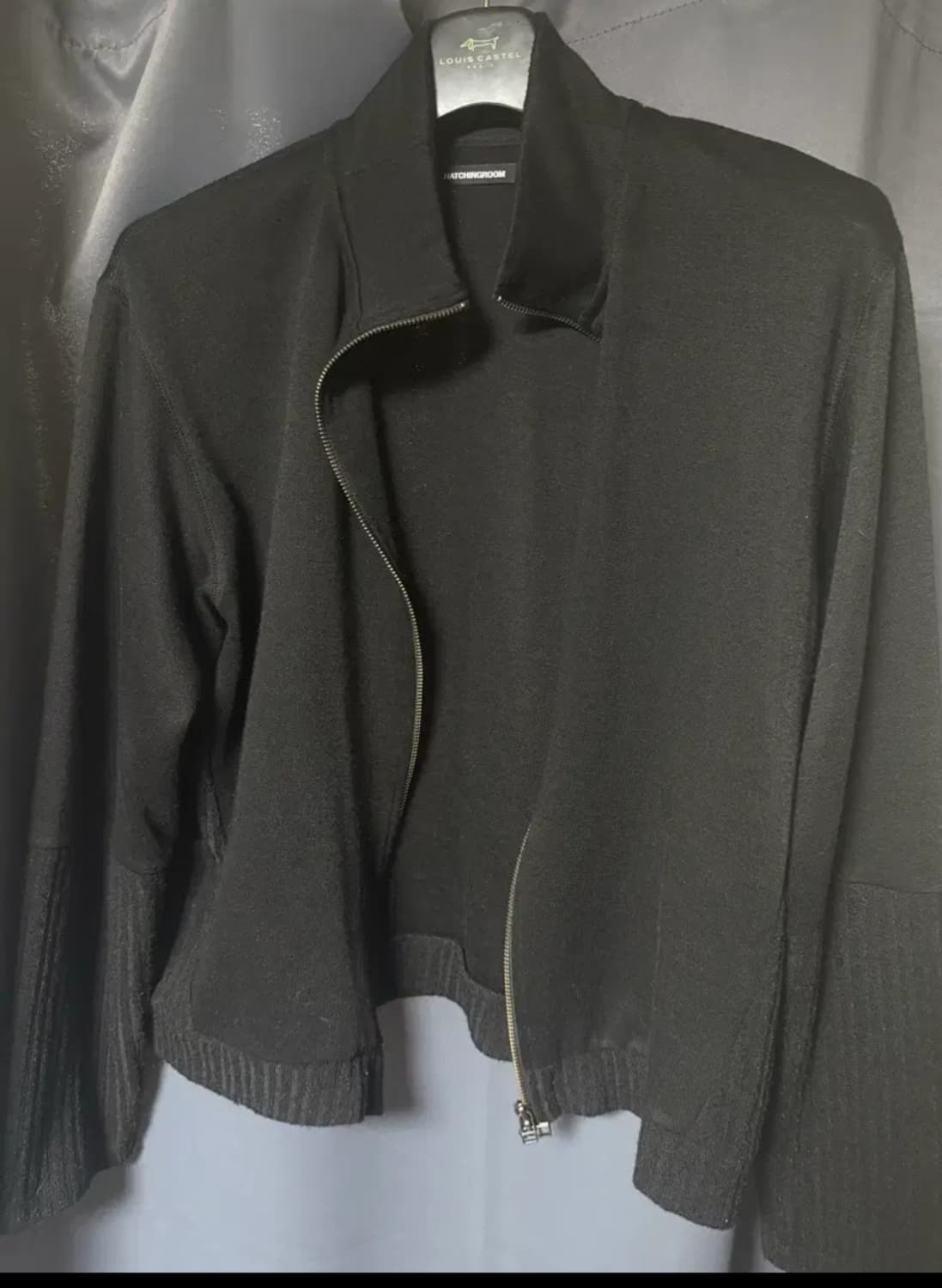 해칭룸 더블슬리브 트랙 가디건 블랙 4사이즈 상품이미지2