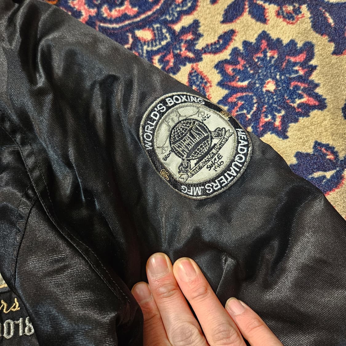 EVERLAST USA 00's 센터 빅 자수 레터링 스타디움 자켓 상품이미지4