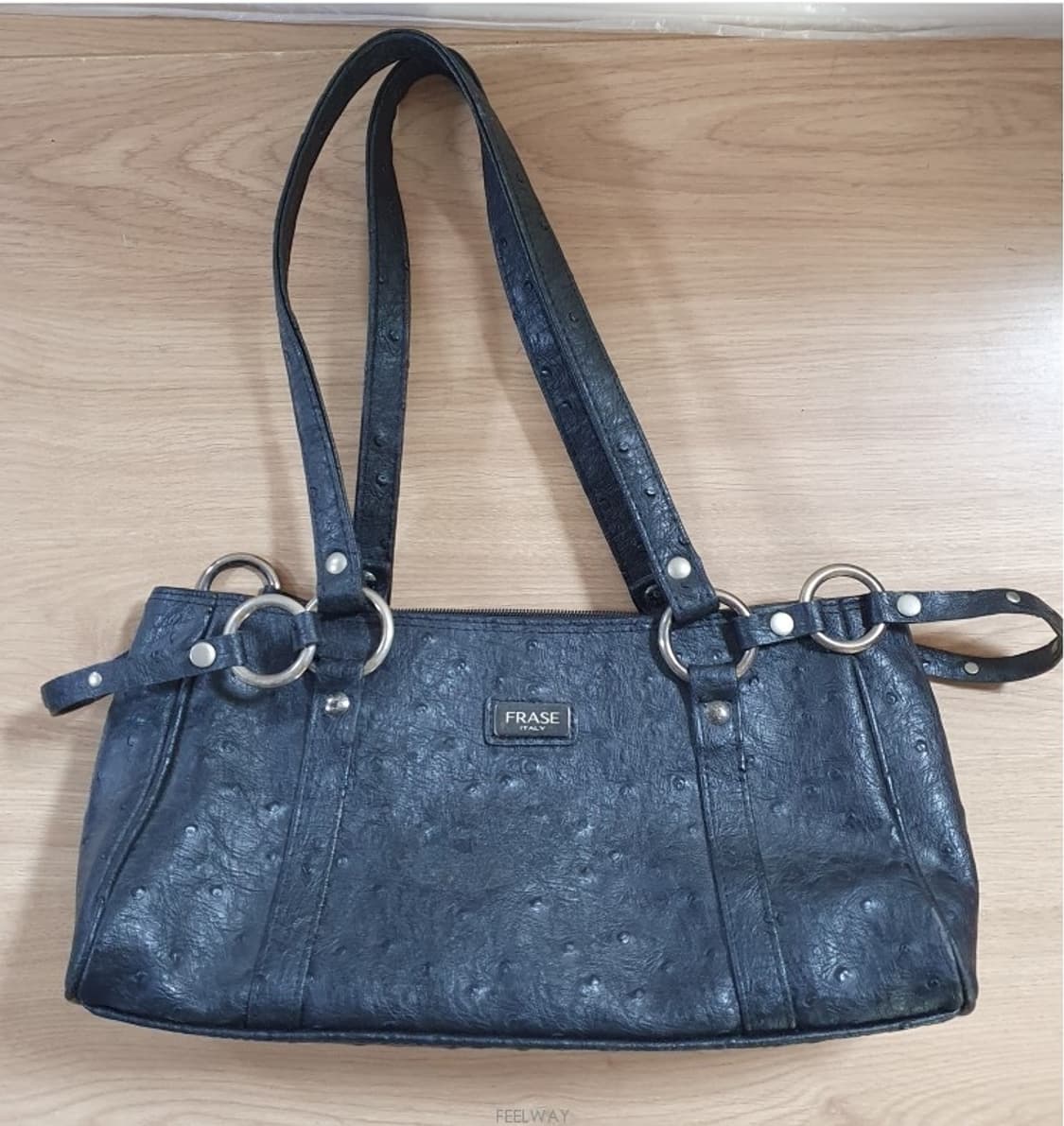 이탈리아 수입보세 특가~리얼 천연 타조가죽 리본장식 숄더백 레이디 정장핸 상품이미지1