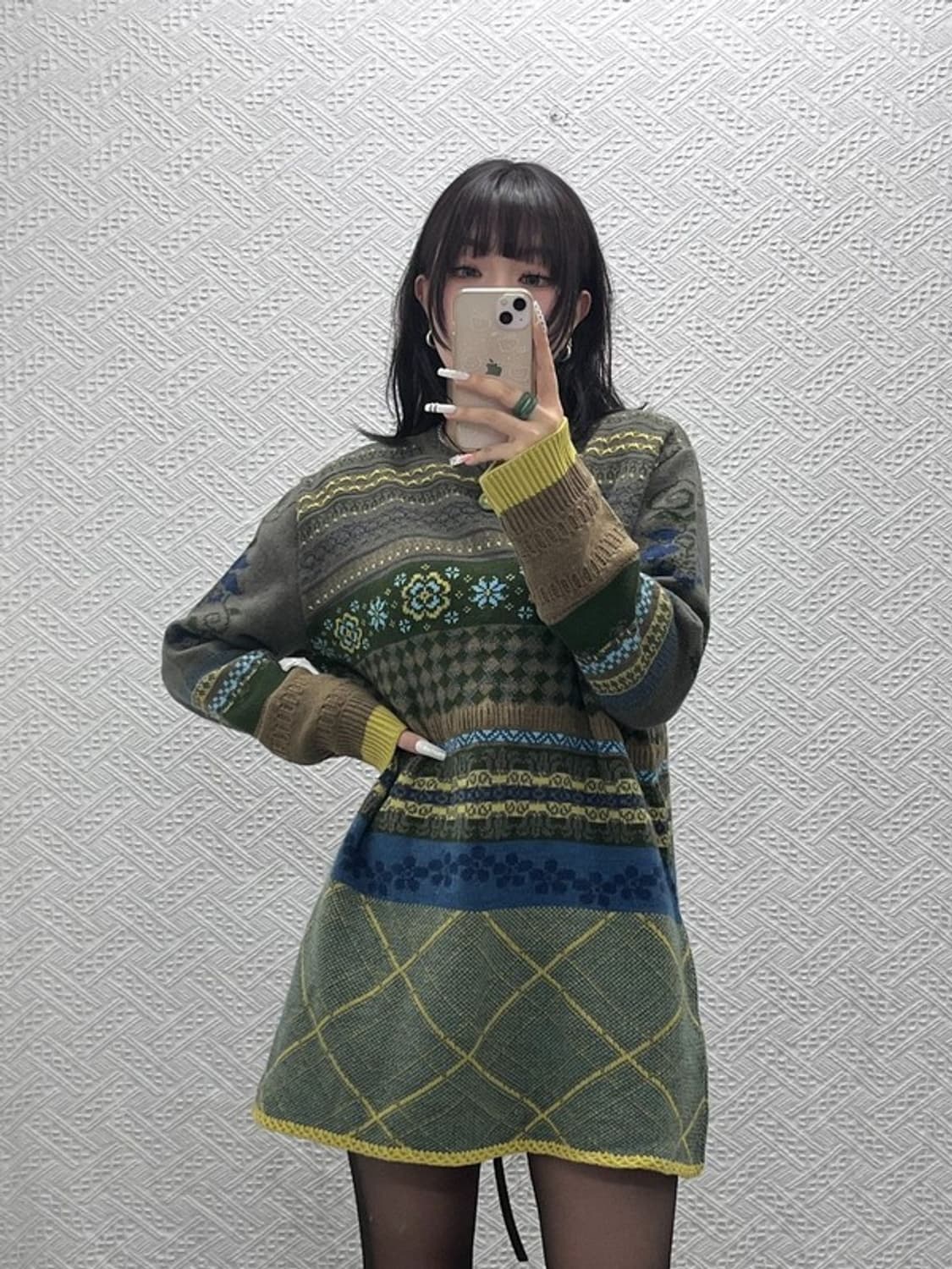 오일릴리 모리 코지 노르딕 코위찬 보헤미안 패턴 니트 L C11037 상품이미지2