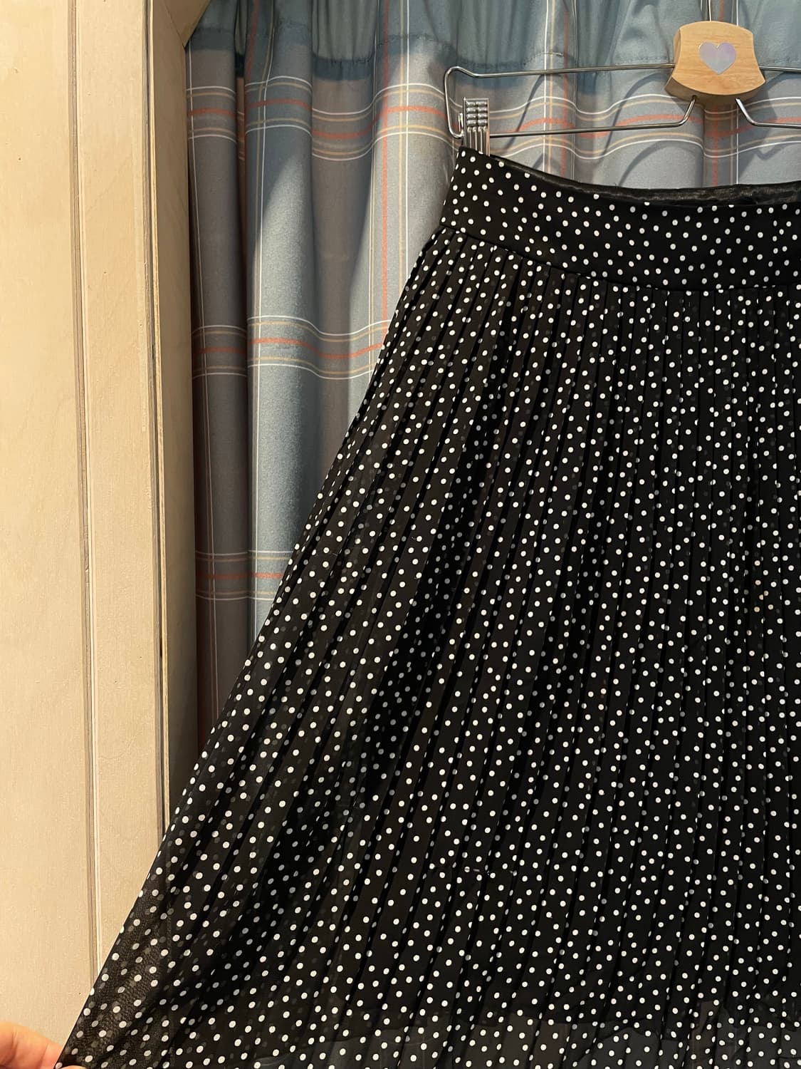 일본빈티지 도트 플리츠스커트 상품이미지3