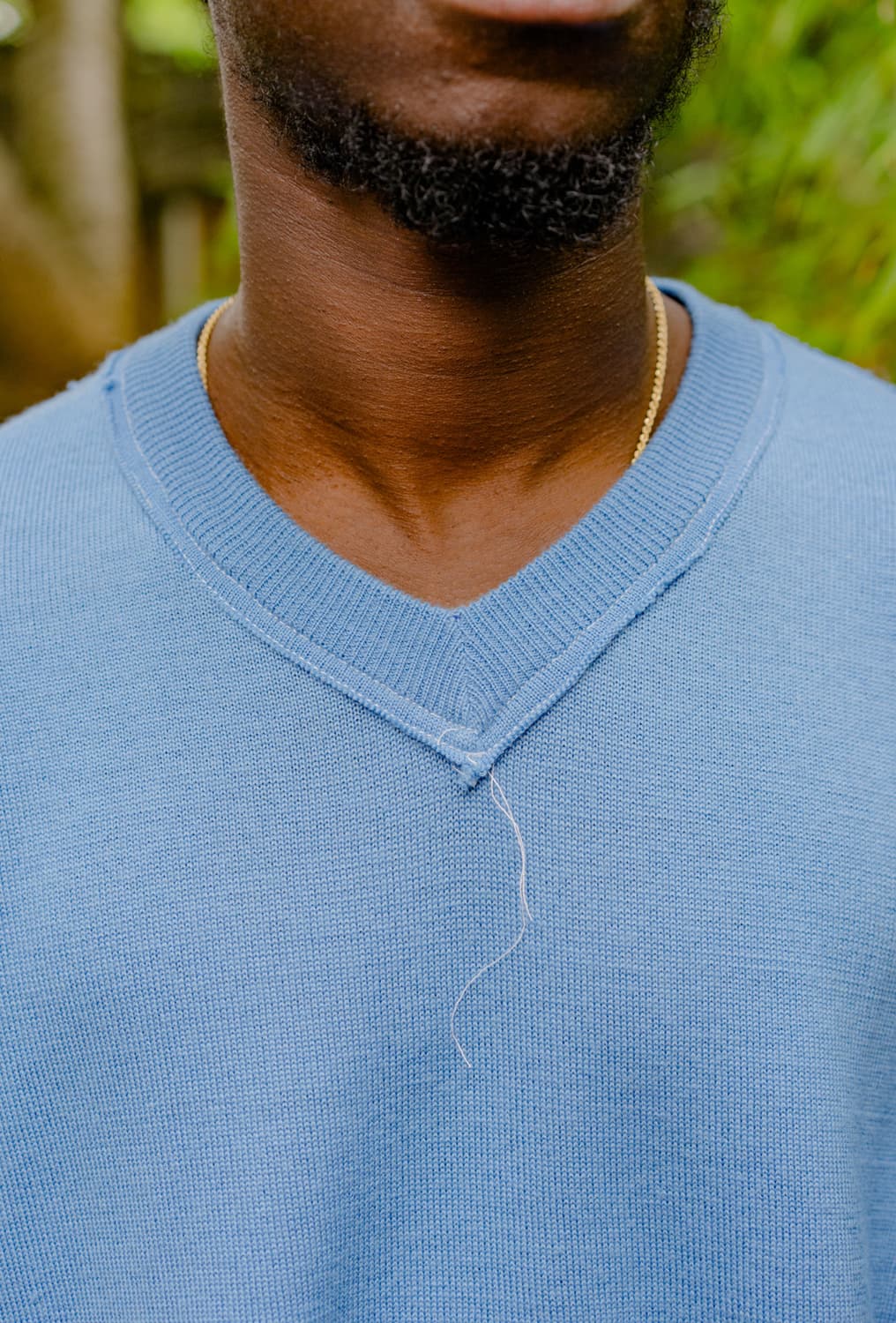 25SS 카미엘 포트젠스 프랑켄슈타인 브이넥 니트 블루 상품이미지5