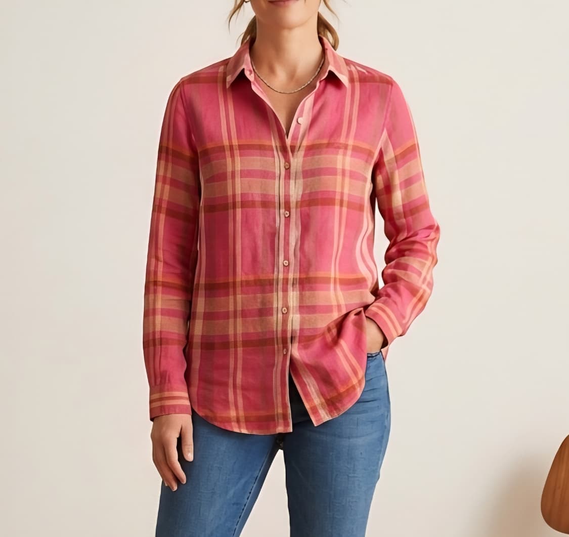 [90]빈폴 린넨 체크 셔츠 상품이미지1