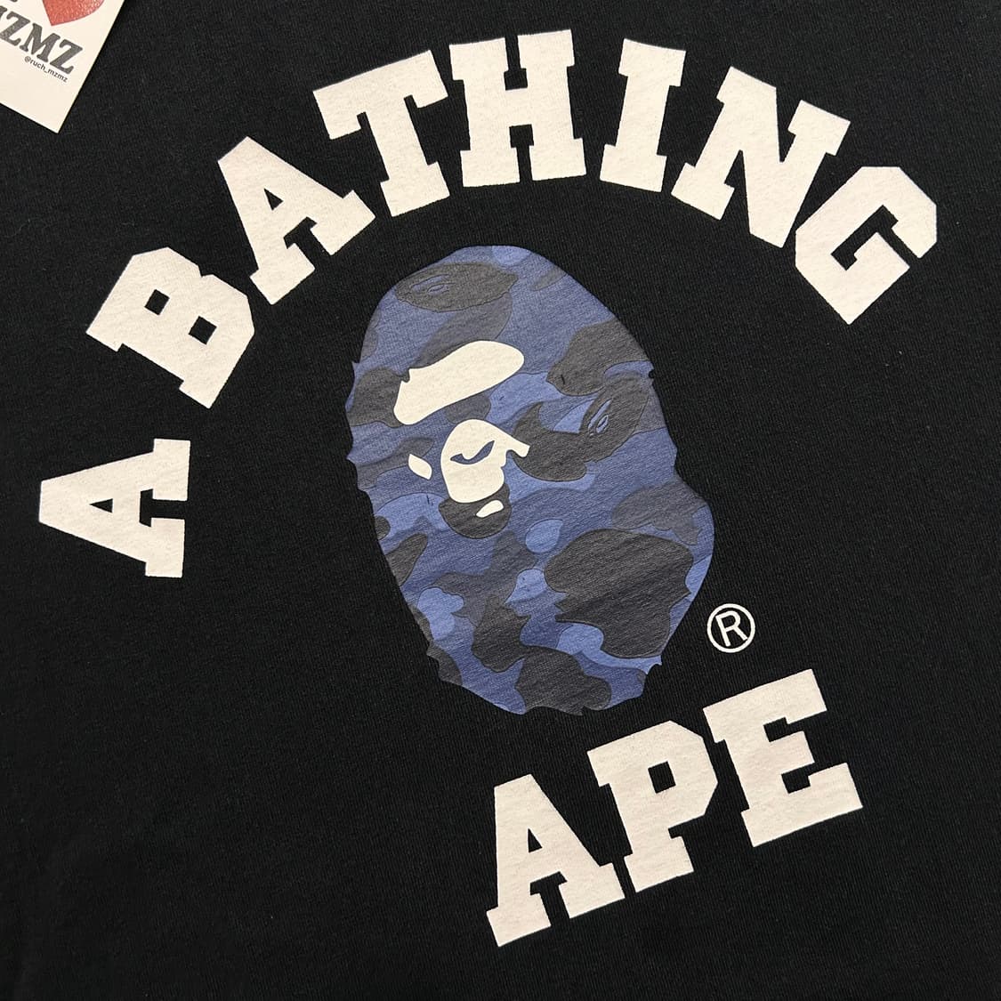 [2XL] 베이프 컬리지 ABC 블루카모 반팔 티셔츠 블랙 A385 상품이미지4