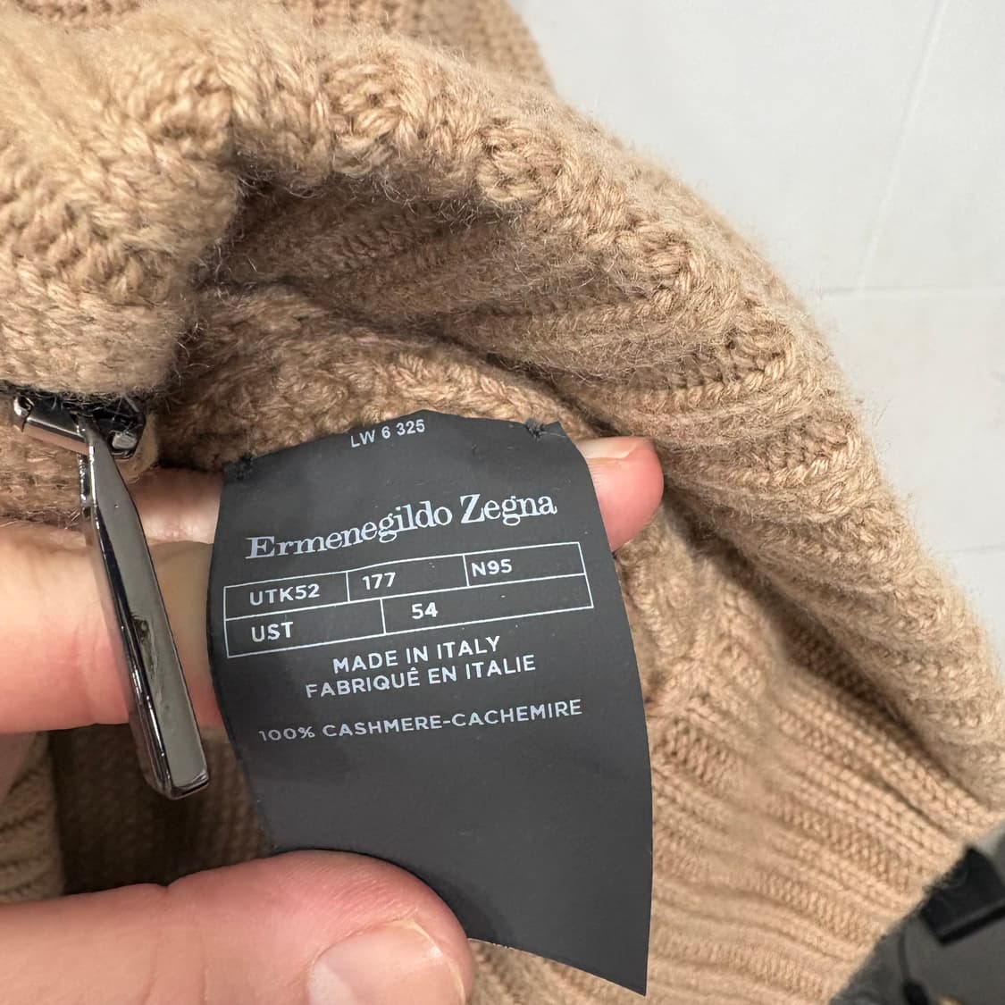 에르메질도제냐 와플 캐시미어 니트 후드집업 상품이미지5