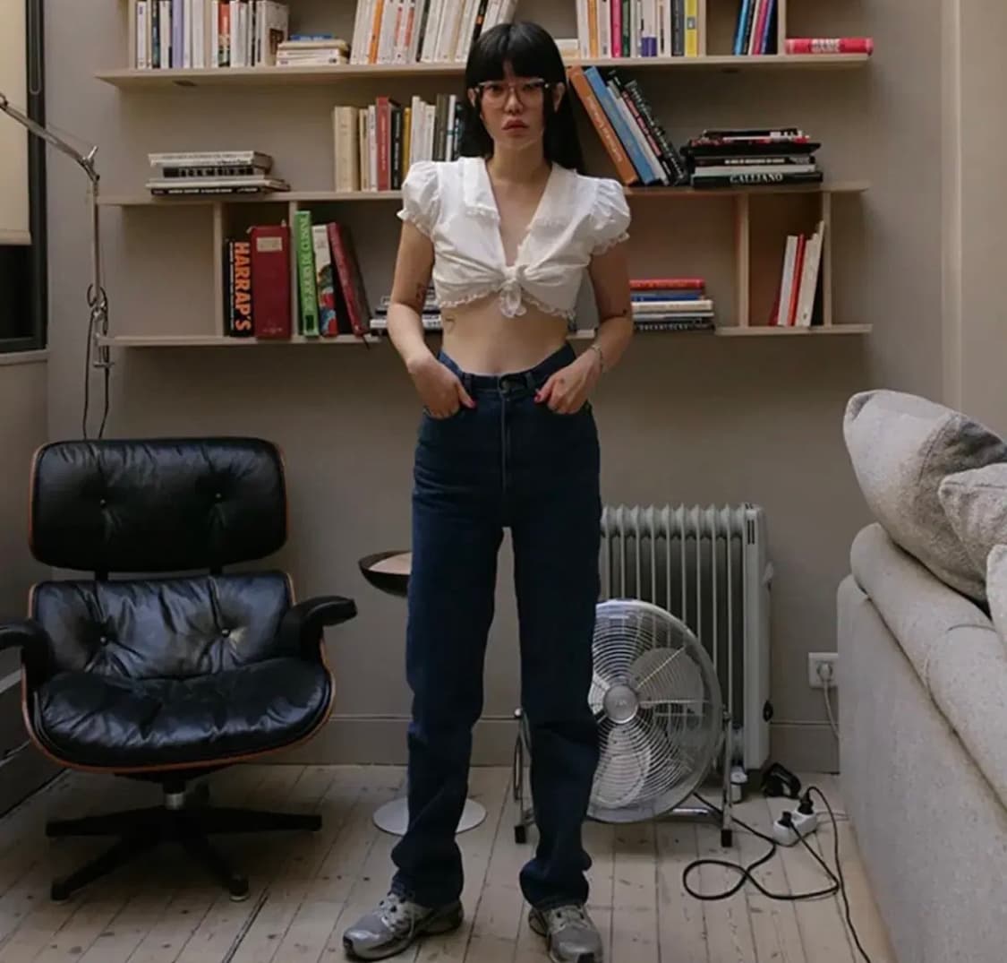 프레클 레이스 크롭 블라우스 lace trim crop blouse 상품이미지3