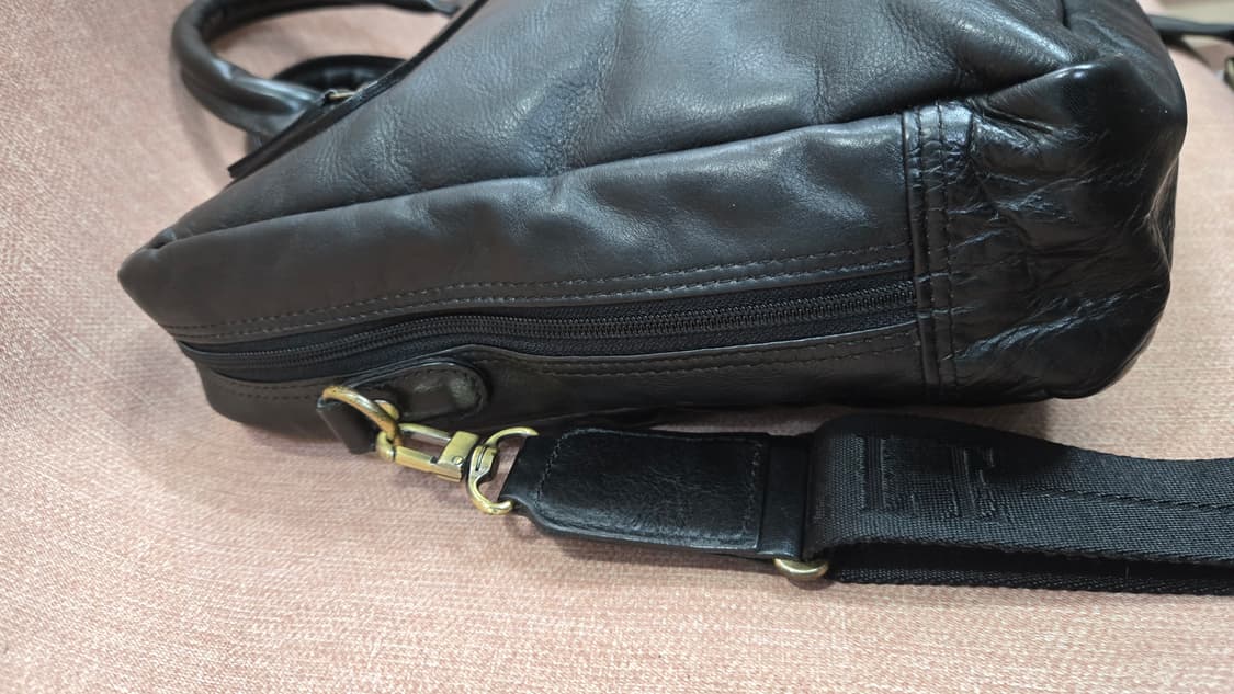 엘르옴므 블랙 가죽 서류 가방 상품이미지4