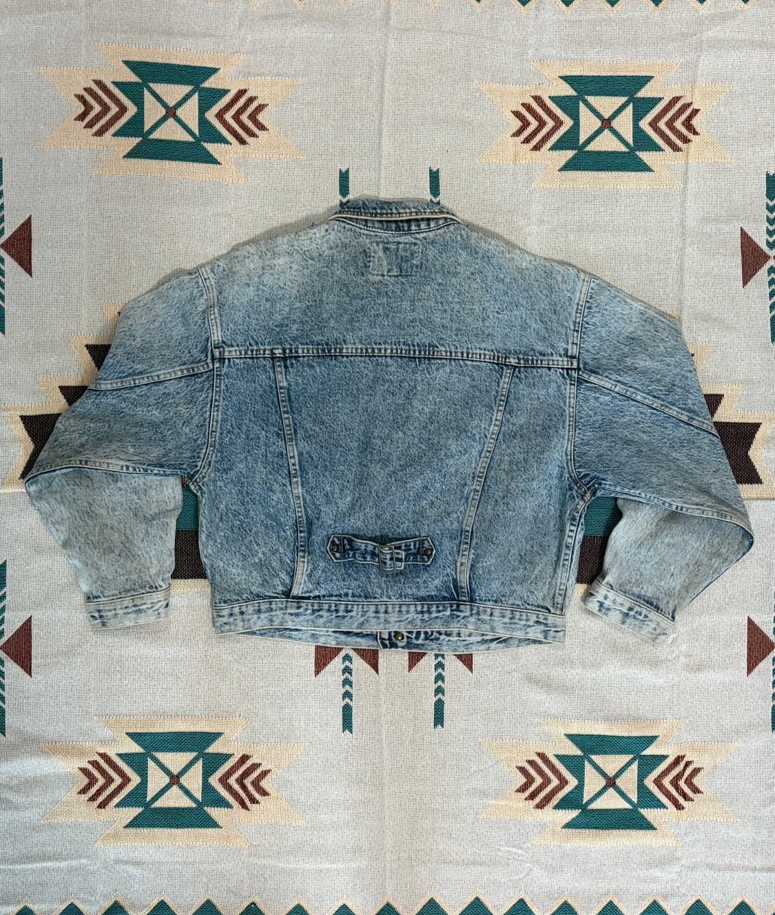 90s 빅존 제팬 스노우 워시드 크롭 데님 자켓 상품이미지5