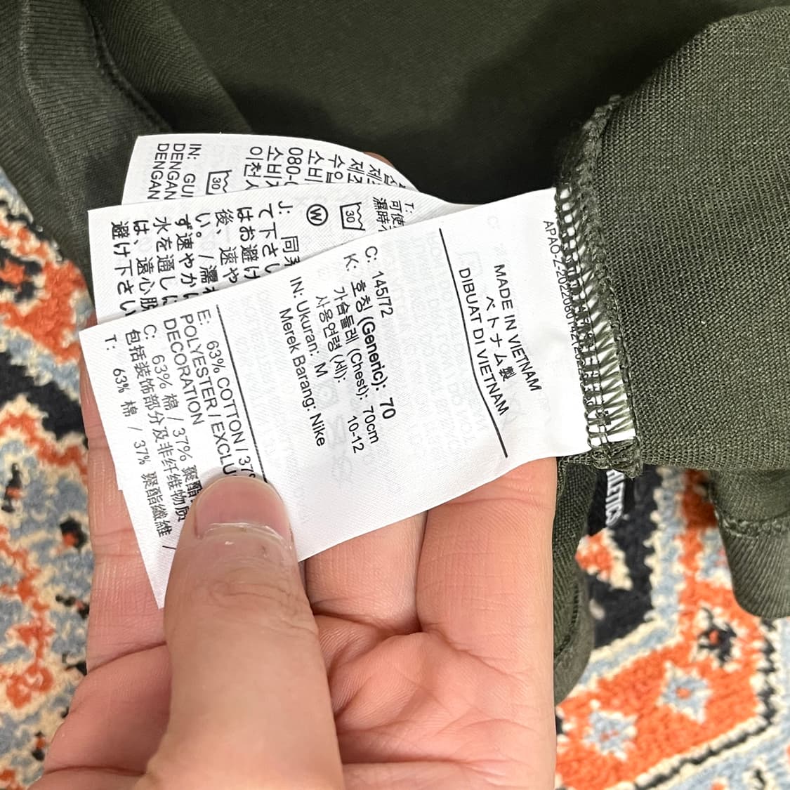 나이키 스우시로고 카키 긴팔티셔츠 여성M 상품이미지4