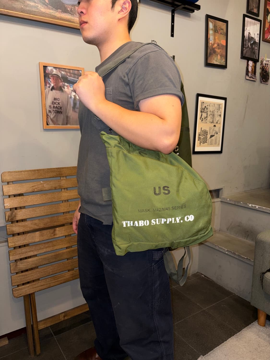 80-90’s US Army stencil gas mask bag 상품이미지3