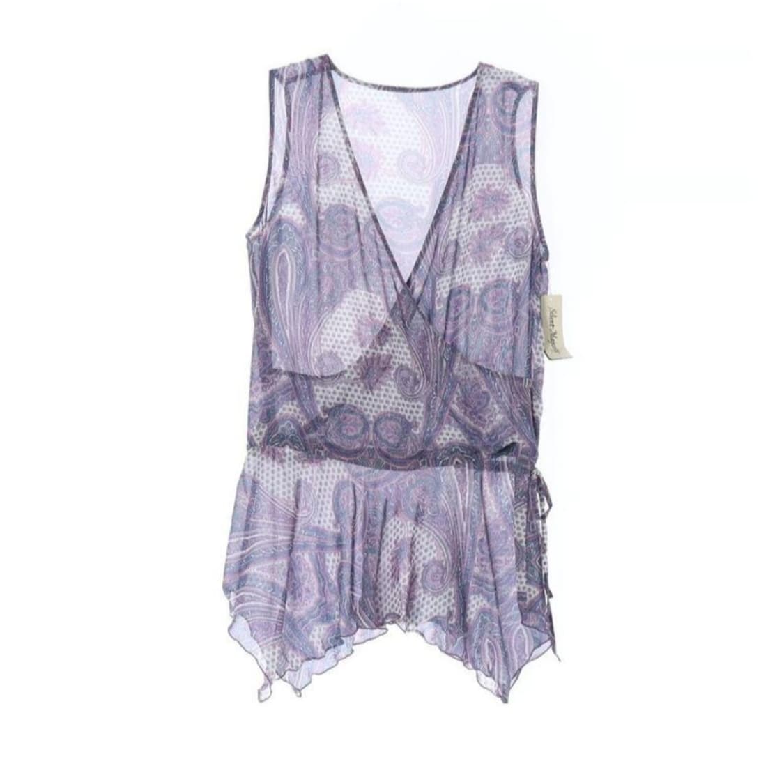 Lavender Paisley Sheer Wrap Top 상품이미지1