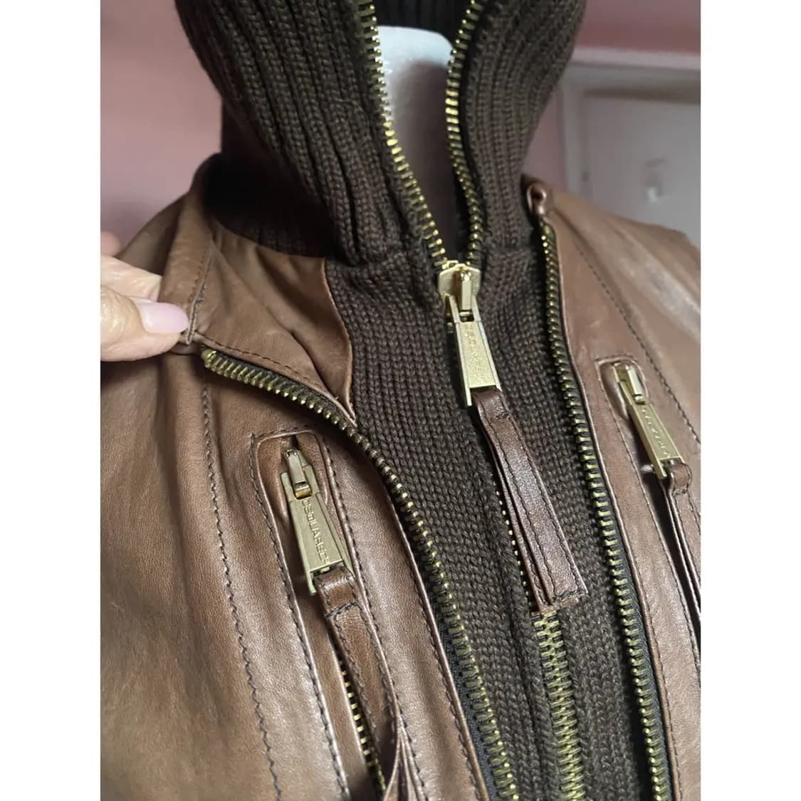 Dsquared2 더블 레이어 레더 자켓 상품이미지4