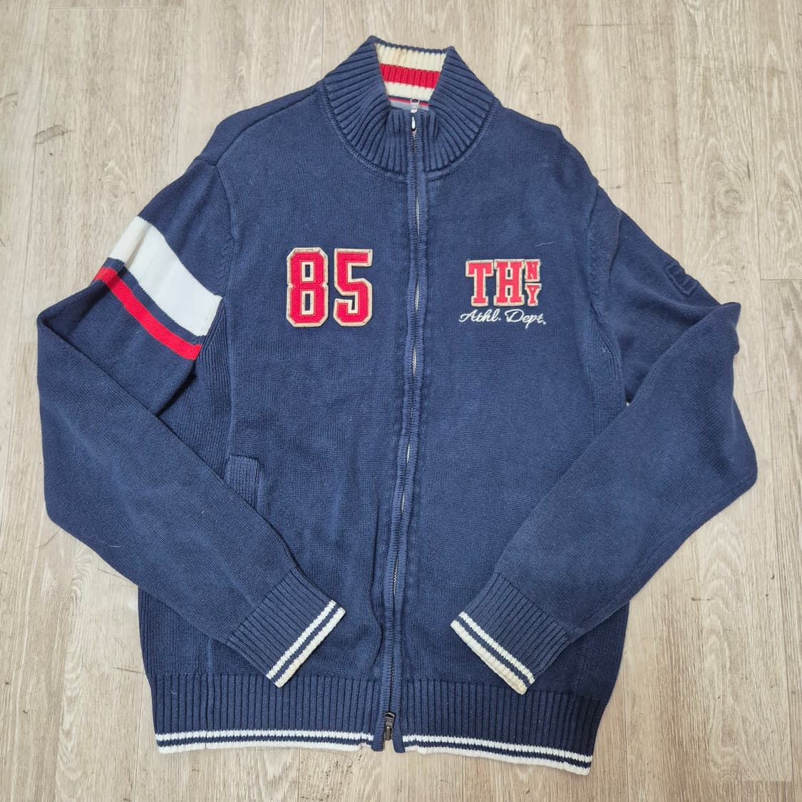 타미힐피거 올드스쿨 니트집업 상품이미지1